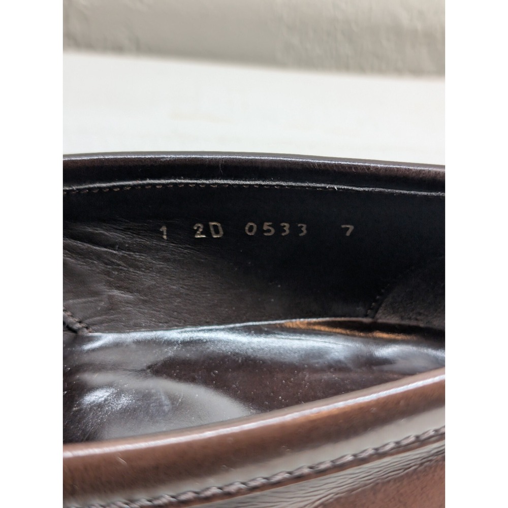 Prada Men's Dress Shoes Square Toe Penny Loafer Brown Leather Sz 7 - Picture 11 of 15